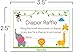 50 Diaper Raffle Tickets for Baby Shower Boy or Girl (50 Pack) - Bring a Pack of Diapers to Win a Prize - Baby Shower Invitations Inserts Request Cards Games Decorations Supplies - Jungle Zoo Animals