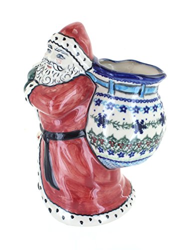 Click Here to See More Images Blue Rose Polish Pottery Winter Celebration Santa Claus