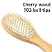Aisilk 8.7inch Wooden Bamboo Hair Vent Brush Keratin Care and Beauty SPA Massager Massage Comb - Made from Natural Cherry Wood