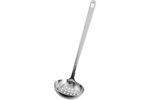 NUOBESTY Stainless Steel 7cm Perforated Ladle Slotted Spoon Thickened Deep Soup Strainer for Home