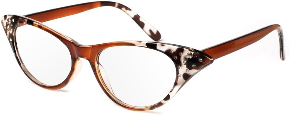 Magicub Women Rhinestone Cat Eye Sexy Vintage Style Clear Lens Reading Glasses +1.0~+4.0