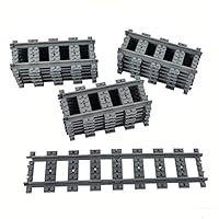 18X Straight Train Tracks Non-Powered Rail Compatible Major Brands City Train Track Railroad Building Toy