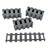 18X Straight Train Tracks Non-Powered Rail Compatible Major Brands City Train Track Railroad Building Toy