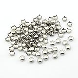 100pcs 10mm Round DIY Metal Studs 4 Prongs Spots Nailheads Spikes for Bag Shoes Jeans Bracelet Silver