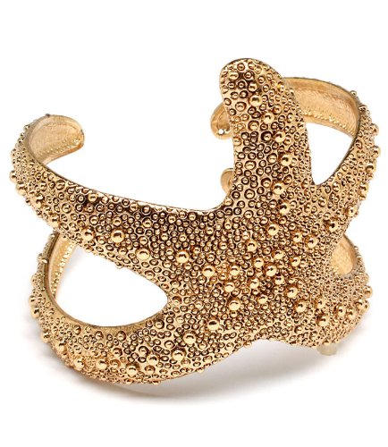 Goldtone Sea Lovers Starfish Cuff Bracelet