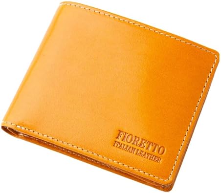 Amazon 財布 二つ折り財布 メンズ イタリアンレザーを使用した本革財布 折り畳み財布 プレゼント 本革 イタリアンレザー キャメル Fioretto 財布