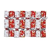 Iconikal 6.5-inch Mini Crackers 8-Pack (Red And White Santa And Reindeer)