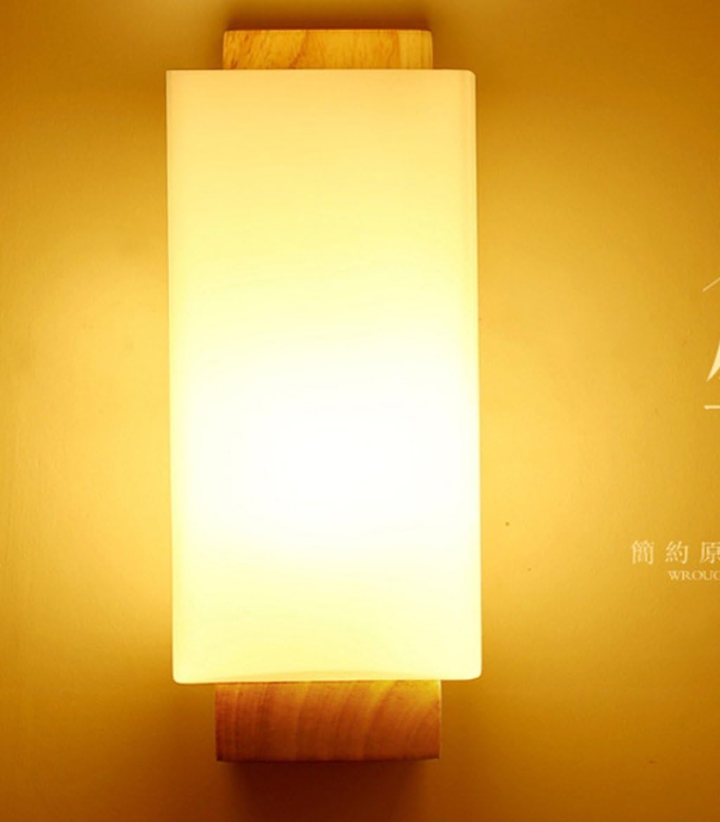 mmn Simple, bedroom, bedside lamp, led, creative, living room, restaurant, walkway lights, square, solid wood, wall lamp mmn