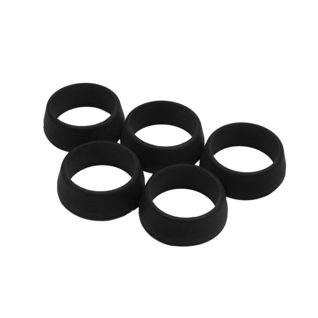 sourcing map 5pcs 25-30mm Waterproof Silicone Ring Bike Seat Post Cover Black