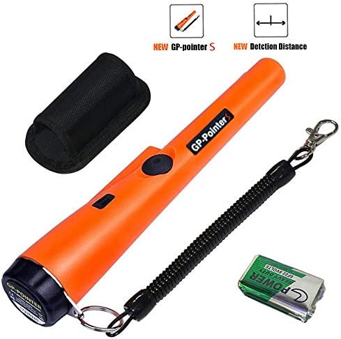 Pin Pointer Metal Detector, Hand-held Metal Detector 360° Scanning Unearthing Treasure Finder Buzzer Vibration with High Sensitivity (Orange)