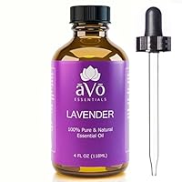 āVō Essentials Natural Essential Oil with Glass Dropper for Anxiety and Stress Relief, 4 Ounce, Lavender