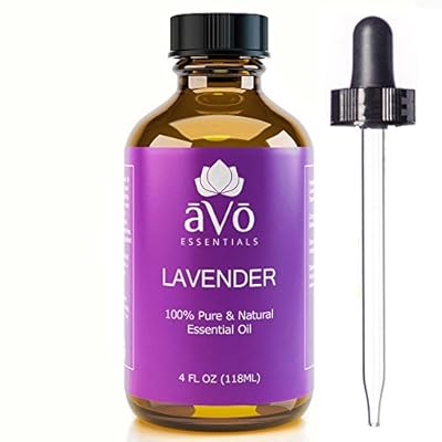 aVo Essentials Lavender Essential Oil, Therapeutic Grade for Aromatherapy with Glass Dropper, 4 oz