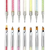 NMKL38 7PCS Ombre Nail Design Brushes, UV Gel Nail Drawing Painting Brush Pen Set with Nylon Hair Acrylic Handle, Professional Nail Art Tool