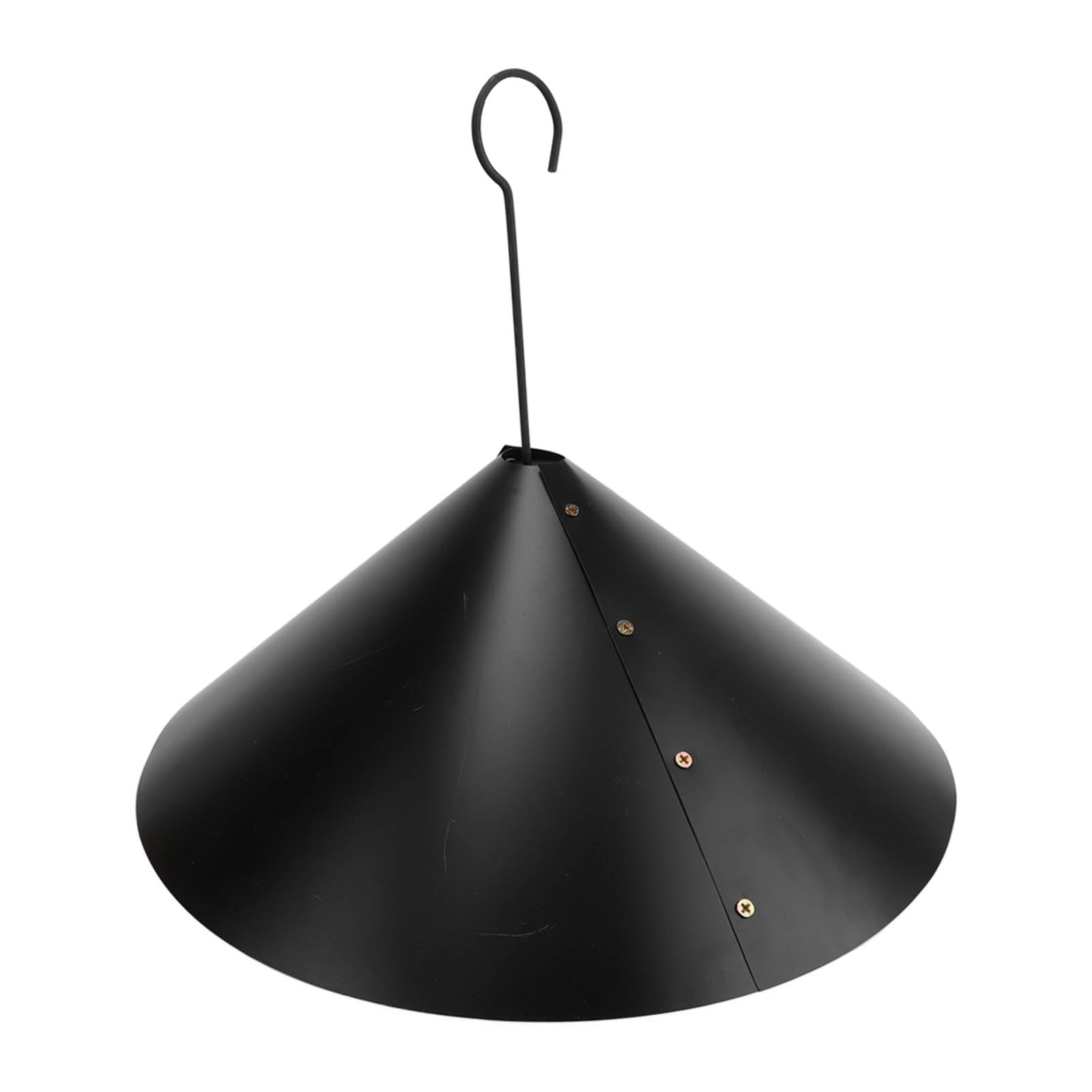 Outdoor Squirrel Baffle, Protective Prevents Stealing Galvanized Steel Squirrel Flapper Black Black Powder Coating for Bird Feeder Screw Style (PVC Material, with Hook)