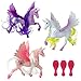 12 Pack - Large Magical Unicorn Figures Figurine Toys for Girls Party Favors Supplies with Brushable Mane, Tail, and Comb (5 Inch)