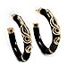 Black Resin Gold Snake Hoop Earrings - 5cm Diameter