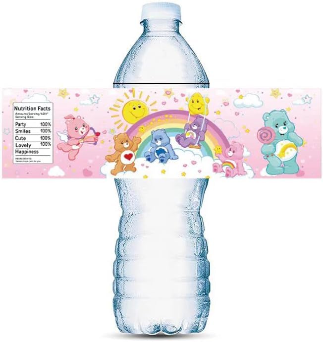 Photo 1 of 20PCS Water Bottle Stickers for Care Cute Bear Birthday Party Supplies The me