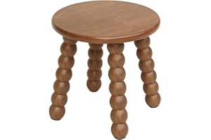 Masupu Solid Wooden Step Stool for Adults Kids, 11 inch Small Foot Stool, Non-Slip One Step Stool, Sturdy Foot Stool for Bathroom, Bedroom, Kichen, Plant Stand(Walnut Brown)