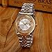 PASOY Unisex Stainless Steel Watch Luminous Hands Diamond Dial Gold Quartz Mens Womens Waterproof Watches (White dial)