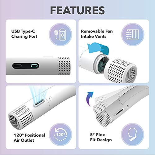 Blast Auxiliary Portable Neck Fan Wearable Personal Cooling Device