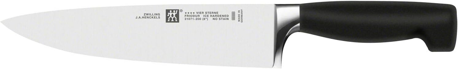 ZWILLING Kochmesser, Klingenlänge: 20 cm, Breites Klingenblatt, Rostfreier Spezialstahl/Kunststoff-Griff, Vier Sterne