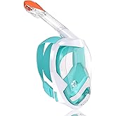 Flyboo Snorkel Mask,180°View Snorkelling Gear with Panoramic Full Face Design-Sports Camera Compatible Diving Mask with Anti-Fog and Anti-Leak Technology for Adults and Kids