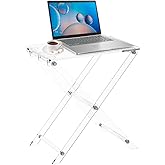 KSacry Acrylic Folding Table TV Tray -23" High TV Dinner Table, Folding Coffee Table for Living Room, Bed Room, TV Dinner Tab