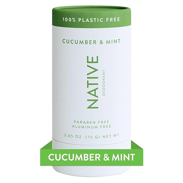 NATIVE PLASTIC FREE DEODORANT CONTAINS NATURALLY DERIVED INGREDIENTS, 72 HOUR ODOR CONTROL | DEODORANT FOR WOMEN AND MEN, ALUMINUM FREE WITH BAKING SODA, COCONUT OIL AND SHEA BUTTER | CUCUMBER & MINT