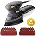 Mouse Detail Sander, TECCPO 1.6 Amp/15,500 OPM Mouse Sander with 12 Pcs Sandpapers (60 & 120 Grits), Dust Container, Ideal for Tight Space Sanding in Home Decoration -TAMS23P