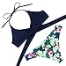 RUUHEE Womens Push up Bikini Beach Swimsuit Beachwear (Navy Blue Medium)