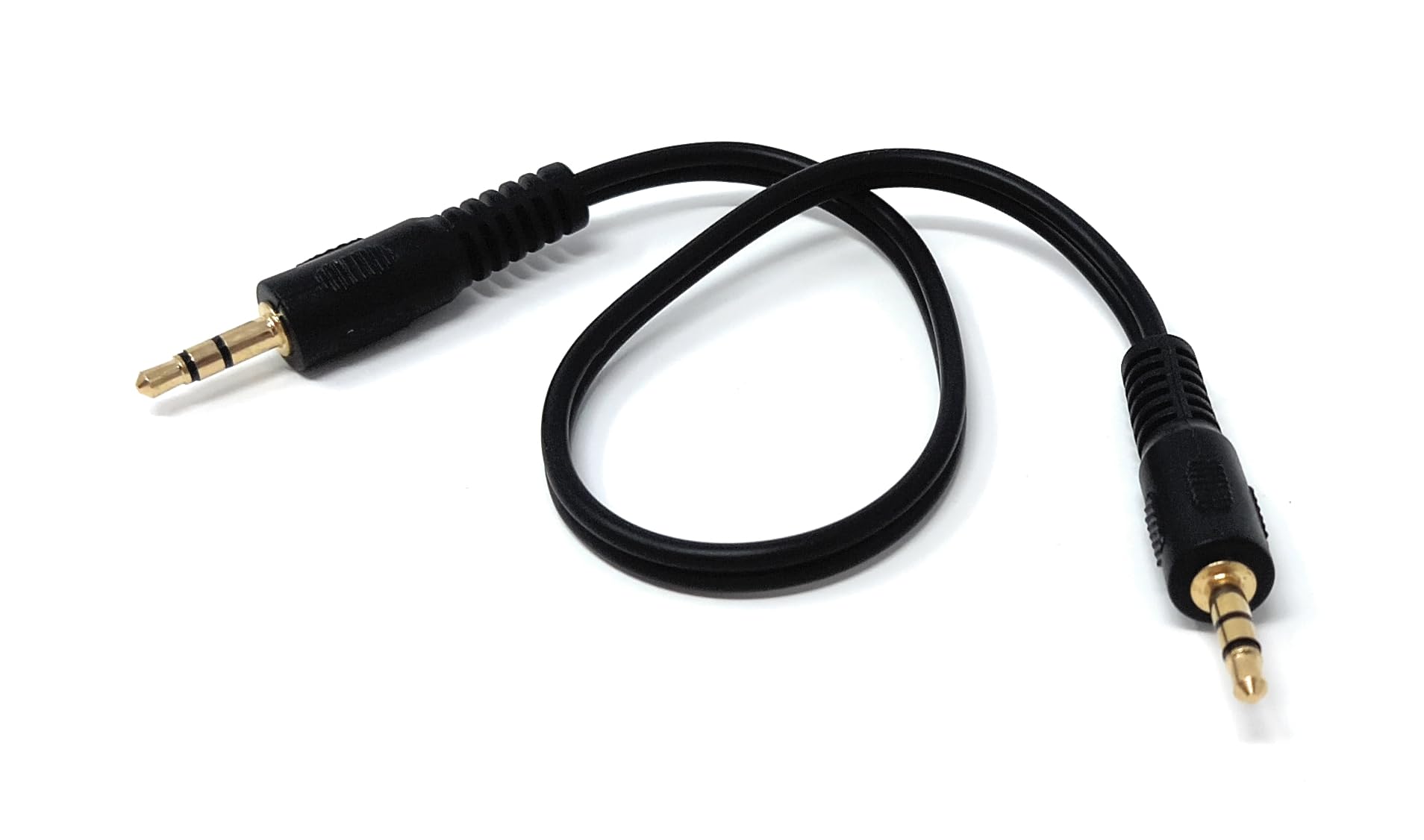 DRUT 20cm 3.5mm to 3.5mm Stereo Audio AUX Cable Gold Connectors, Small 3 pin Jack to Jack Speaker Lead (0.65ft, Black)