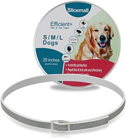 Slicemall Flea and Tick Collar, Flea Repellent Treatment, Ticks Prevention Control for Small Large Dogs(25 inches)