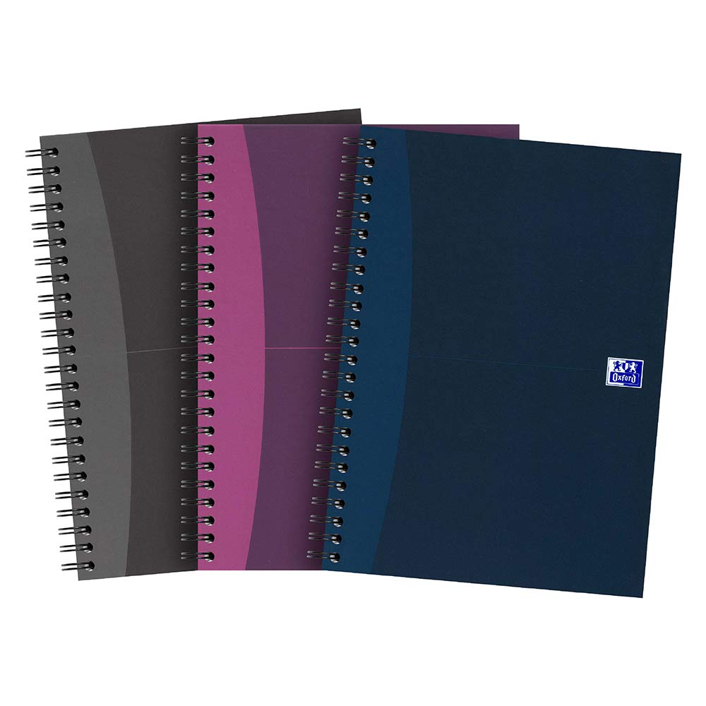 Oxford My Notes A5 Notebook, Hardback Wirebound, Lined, 140 pages, Assorted Colour (Pack of 3)