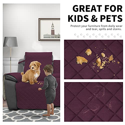 EasyGoing Loveseat Recliner Cover with Console, Reversible Couch Cover for Living Room, Split