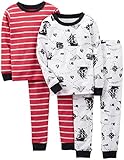 Carter's Little Boys' 4 Piece PJ Set (Toddler/Kid) - Red Stripe