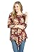 Frumos Womens Tunic 3/4 Sleeve Flower Print Tunic Top