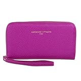 Adrienne Vittadini Charging Wristlet Wallet: Smartphone Zip Wallet Case with Phone Battery Charger Power Bank for Women and Girls - Fuschia Pebble