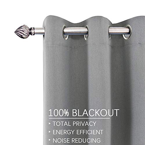 image for Fmfunctex Grey Blackout Curtains for Bedroom 84