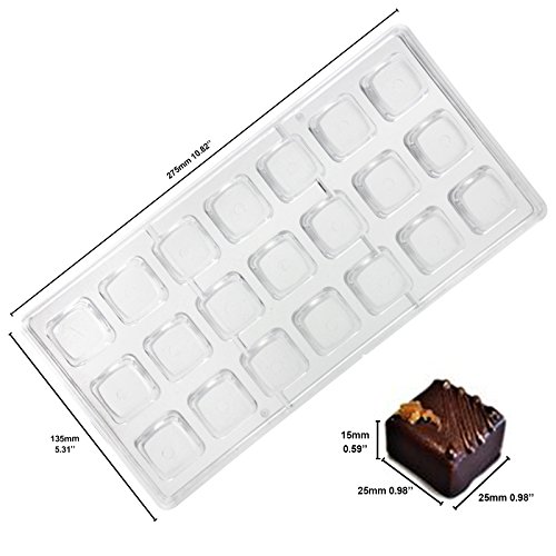 Funshowcase Rose, Heart, Dome, Diamond,Oval Shape Chocolate Mold PS Plastic 6-piece Set Bite Size