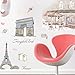 Kappier Travel Around The World - Famous Landmarks Removable Wall Decor Decal Sticker