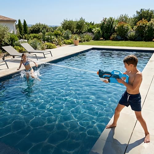 Vivyklfc 1500ml Large Capacity Water Pistol, 4-in-1 Adjustable Nozzle Super Soaker Pump Action Blaster, 8-10 Meters Range Water Gun for Adults & Kids, Outdoor Toy for Summer Pool, Beach & Garden