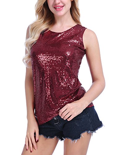 red sparkly vest top