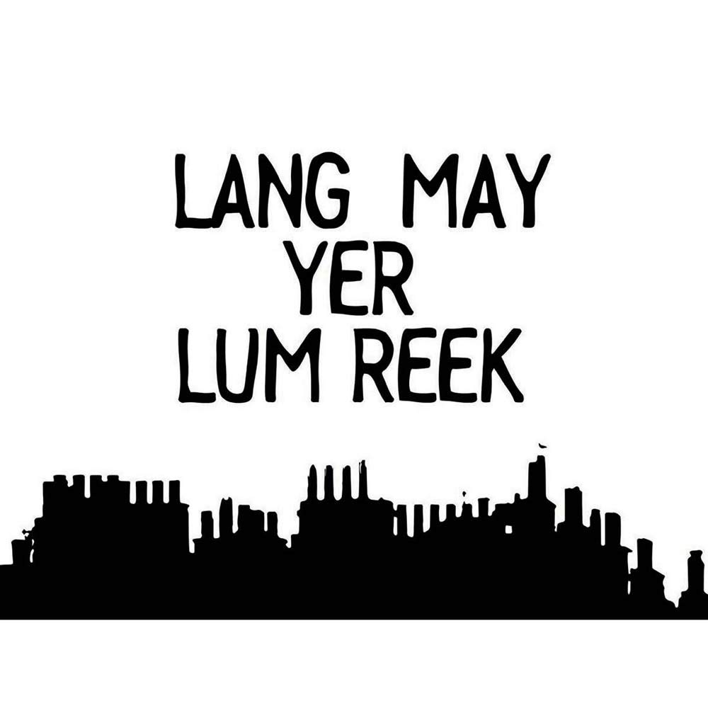 Wee Blue Coo Lang May Yer Lum Reek Chimney Scotland Smoke Saying Scottish Art Print Poster Wall Decor 12X16 Inch