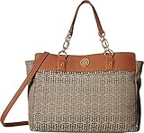 Tommy Hilfiger Women's Evaline Convertible Satchel Tan/Dark Chocolate One Size