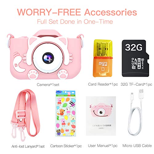 MITMOR Kids Digital Cameras for Girls Boys with 32G SD Card and Dual Lens 2.0 Inch IPS Color Screen, - //coolthings.us