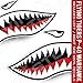 Flying Tigers Decals Shark Teeth Stickers (20" inches - 1 Pair)
