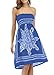 Sun Dresses Women Summer Casual Beach Dress Boho Strapless Dress Cover up Blue