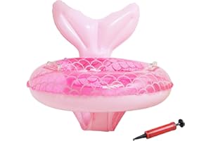NMVED Baby Swimming Float,Inflatable Baby Swim Ring with Seat for Infant/Toddler 6-36 Months,Children Waist Float Ring(Blue/Pink)