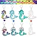 Yaomiao 18 Pieces Flip Sequin Mermaid Tail Keychains Reversible Dolphin Keychains Glitter Flip Star Keyring for Birthday Marine Party Supplies, 4 Styles