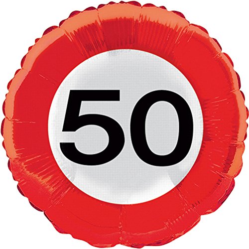 Folat - 50 jaar verkeersbord folieballon - 46 cm